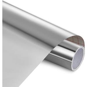 Ant Chrome Mirror Glossy Metallic Foil Vinyl - Easy to Weed & Transfer Silver Permanent Vinyl Roll Ideal for Create DIY Projects, Decals, Stickers for Crafts (12inch x 10ft)