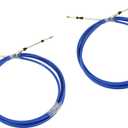 Marine 33C Throttle Shift Remote Control Box Cable For Yamaha Outboard Engine Boat Motor Steering System Blue (15FT, 2 PCs)