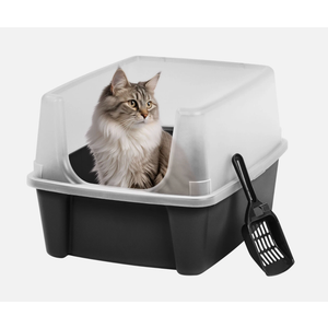 IRIS USA Large High Sided Cat Litter Box 2 Packs