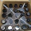 50 Sets 50th Birthday Party Favors for Guests Include 1.7 oz Mini Liquor Bottles and Thank You Cards Cheers to 50 Years Alcohol Shot Bottles with 5 Funnel for Birthday Anniversary Favors (Black)