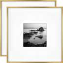 MCS Master & Co. Foundry Metal 18x18 Matted Picture Frame with 8x8 Photo Display, Brass Vertical & Horizontal Wall Hanging Frame for Photos & Artwork (2-Pack)