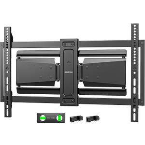 monTEK Heavy Duty Ultra Slim TV Wall Mount for 37-90 Inch TVs Up to 185lbs, Swivel & Tilt & Extension Wall Mount TV Bracket with Articulating Dual Arms, 16/18" Studs Low Profile Full Motion tv Mount