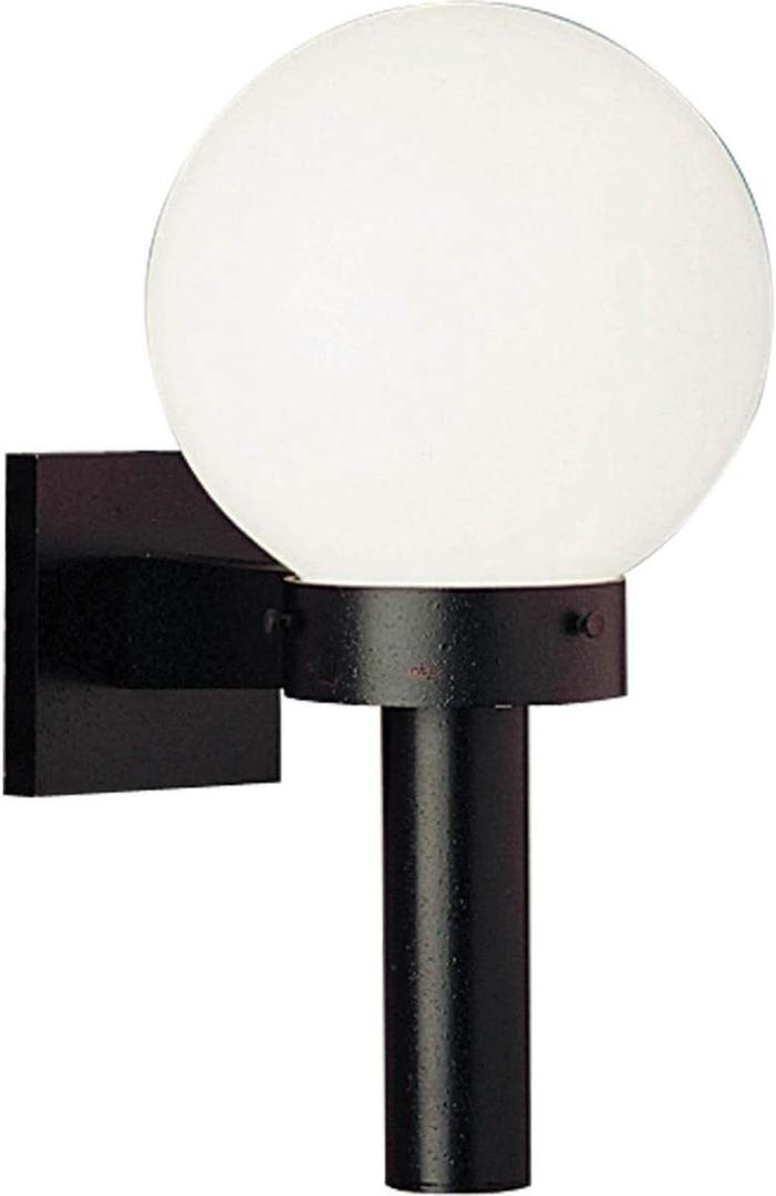 Progress Lighting Acrylic Globe 1-Light Shatter-Resistant Acrylic Shade Modern Outdoor Wall Lantern Light, Outdoor, P5626-60, Matte Black, 8-Inch Width x 15-Inch Height