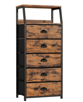 Grain Wood Furniture Mid Century 6-Drawer Dresser, Brushed Walnut