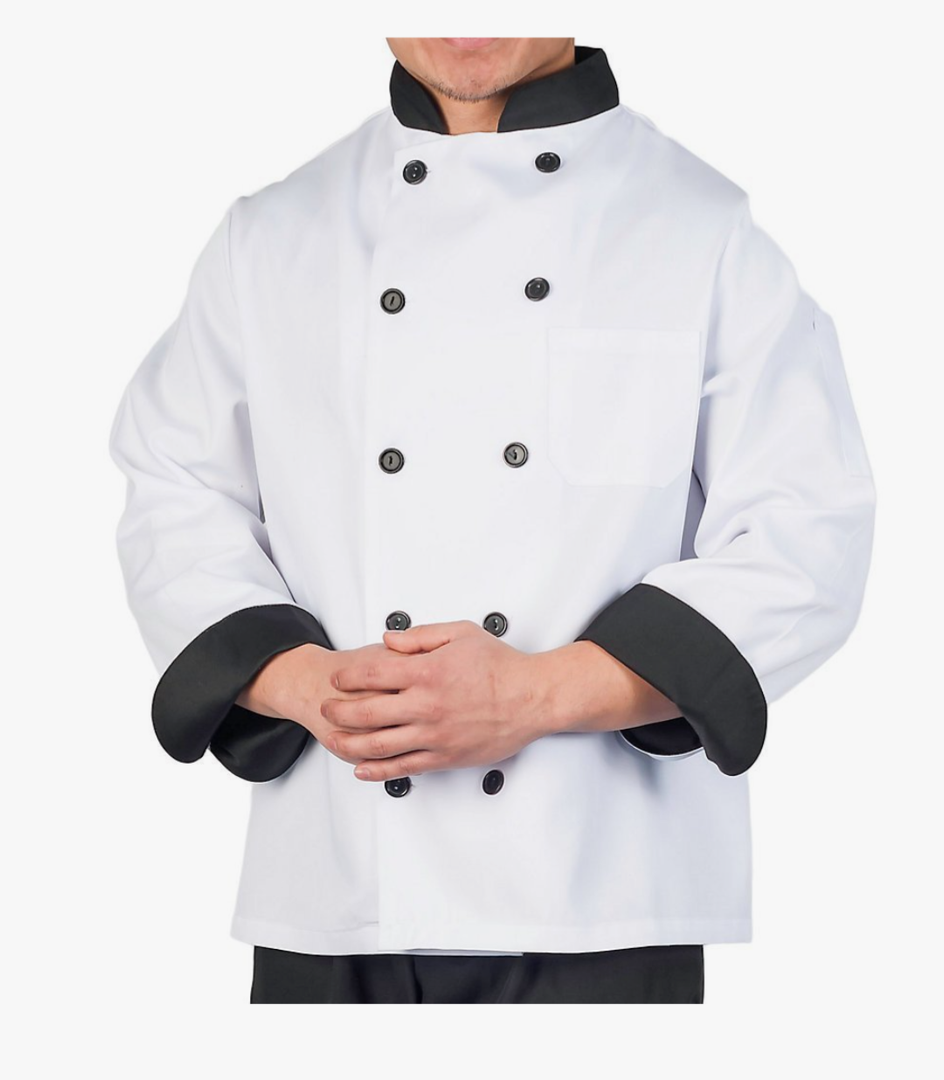 KNG Executive Chef Coat with Black Contrast XXL