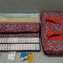 Jongyance American Mahjong Set, Mahjong Tiles Set, Red Bag, 166 White Tiles, 4 All-in-One Rack/Pushers (Ma Jong, Mah-Jongg, Majiang)