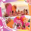 2 Set Pink and Orange Party Arch Backdrop Cover 7.2ft, 6ft Spandex Fitted Arch Covers Round Top Chiara Arches Backdrop Cover for Tequila Sunset Party Bridal Shower Decoration