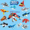 24 Packs Valentines Day Gifts for Kids with Sea Animal Building Blocks, Valentines Day Cards for Kids School Exchange, Bulk Valentines Toys for Boy Girls Classroom