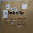Babelio Baby Gate for Doorways and Stairs, 31-36" Pet Gate with Wide Walk Thru Door and Lock Indicator, No Drill Pressure Mounted Safety Gate with Double Lock and Self-Closing, White
