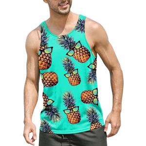 Goodstoworld Mens 3D Tank Top Novelty Graphic Breathable Quick Dry Sleeveless Beach Shirt (Large, A2-pineapple 01)