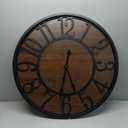LEIKE Extra Large Wall Clock,Silent Little Ticking,Battery Operated Round Modern Wood Wall Clocks for Living Room, Bedroom,Farmhouse,Office Vintage Big Home Decor-32 Inch/80CM-Black-Arabic Number