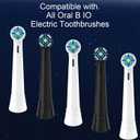 12 Pcs IO Replacement Heads Compatible with Oral B iO 2/3/4/5/6/7/8/9/10/Deep Clean Electric Toothbrush, Brush Heads Compatible with IO for Teeth Clean (Black)