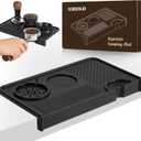 Espresso Tamping Mat, Coffee Tamper Mat, Food Grade Silicone 10.435.63 Portafilter Mat for Barista Espresso Machine Acceessories, Waterproof Heat Resistant Tamp Station for counter (Black)