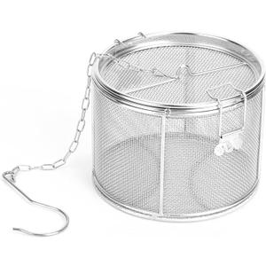 Stainless Steel Tea Ball Strainer, 14 * 10cm Extra Fine Mesh Infuser Basket with Chain and Hook Lid for Brewing Loose Leaf Tea, Spices, Seasonings in Cups Mugs Pots