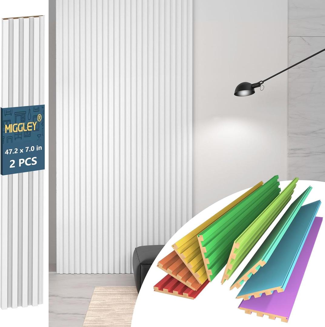 MDF Board Slat Wall Panels, Slat Wall Paneling for Home Living Room Decor, Decorative 3D Accent Panel, Paneles Decorativos para Pared 3D, Soundproof Sound Dampening Absorbing Noise Reducing