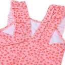 LIZENS Girls Swimsuit Kids Scalloped One Piece Ruffle Swimsuit Girls Swimwear Print (Pink, 2-3T)