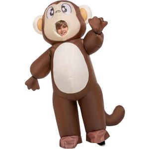 Spooktacular Creations Kids Inflatable Monkey Costume, Halloween Inflatable Costume for Boys, Full Body Monkey Air Blow Up with Gloves for Halloween Cosplay Dress Up Parties