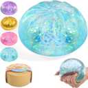 Sugar Glitter Dumpling Squishy,Viral Bao Bun Squishy Dumling Mystery Box,Stress Relief Fidget Squeeze Toy for Holiday & Birthday Gifts (Blue)