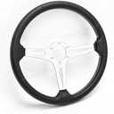 14"Racing Steering Wheel, Perforated Leather Trim Stitch Steering Wheel for Corvette 1963-1982