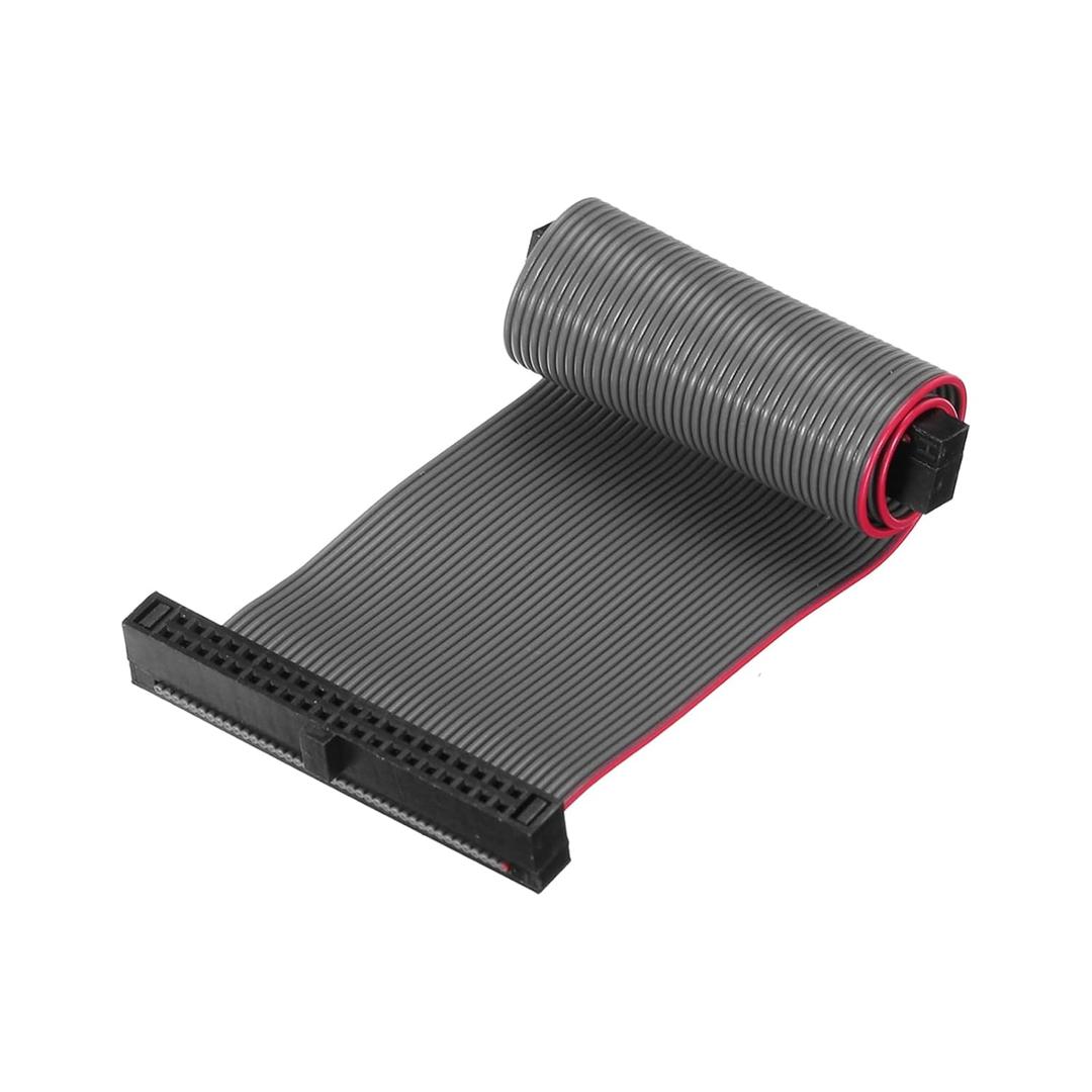 MECCANIXITY IDC Wire Flat Ribbon Cable FC/FC Female Connector A-Type 40Pins 1.27mm Pitch 10cm Length Dark Grey