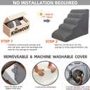 7 Step Pet Stairs Ramp for High Beds Sofas 22-42 Inch, Non-Slip Dog Stairs for Small Old Medium Large XL Dogs Cats, Sturdy 75 Pounds 33D Foam Balanced 6-Tier Ladder with Machine Washable Cover