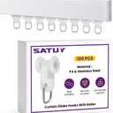 100 Pcs Curtain Glider Track Rail Runners, Heavy Duty Mute Wheel Curtain Glider Hooks with Dual Rollers for Universal Ceiling Drapes Room Dividers Shower Curtains Window Treatments