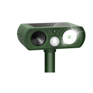 Upgraded Solar Ultrasonic Animal Repellent Outdoor, Deer Repellent Devices Motion Detection, Waterproof Cat Squirrel Skunk Raccoon Dog Chipmunk Deterrent with Flash Lights for Yard Farm Garden Patio