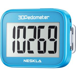 3D Pedometer for Walking, Simple Step Counter with Large Digital Display, Step Tracker with Removable Clip Lanyard, Accurately Track Steps for Men Women Kids Adults Seniors