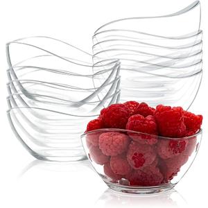 Vikko Dessert Bowls, Set of 12 Small Glass Bowls, 10 Ounce Ice Cream Bowl, Small Candy or Snack Bowls, Small Salad Bowl, Kitchen Prep Bowl, Microwave Safe, Dishwasher Safe
