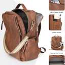 Dora & Liz Laptop Backpack for Women, Leather Travel Backpack with 15.6 Inch Laptop Compartment, College Work Computer Bag