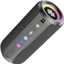 TIMU Portable Speaker Bluetooth 5.4, 25W Super Loud Wireless Speaker: Boost Bass 3.0, 30H Playtime, 8 RGB Modes, IPX7 Waterproof, TWS Pairing, for Outdoor/Home/Party, Gift Ideas (Dark Gray)