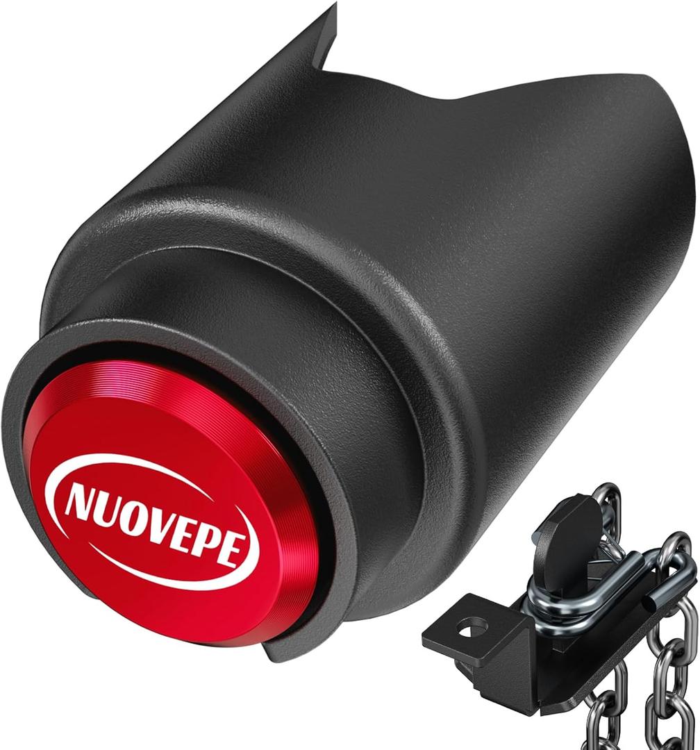 NUOVEPE Trailer Lock Fits 2 Inch Couplers, Secures Safety Chains Anti-Theft Ball Hitch Lock, Heavy-Duty Trailer Hitch Locks for RV | Boat | ATV | Utility Trailer (Red)
