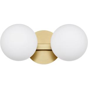 Gold Bathroom Vanity Light Fixtures, Modern 2 Lights Aged Brass Globe Wall Sconce Lighting, Porch Wall Mount Light Fixture for Bathroom, Mirror Cabinets Hallway Stairs