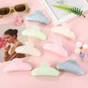 12 Pcs Large Acrylic Hair Claw Clips for Women Cute Non-slip Hold Jaw Clamps Bulk for Thick or Thin Hair French Barrettes Accessories (Sweet Colors,Pretty Style)
