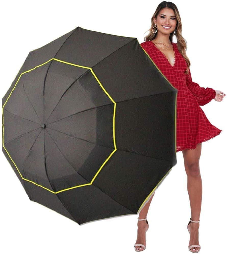 Kalolary UPF 50+ UV Protection Compact Golf Umbrella,62 Inch Extra Large Oversize Double Canopy Vented Umbrella Windproof Waterproof for Men and Women