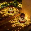 2 Pack Hummingbird Solar Lanterns Outdoor Waterproof Hanging Solar Lights Hummingbird Gifts for Women Men Metal Decorative LED Lights for Garden Decor,Yard,Patio,Lawn,Tabletop,Pathway,Landscape