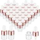 200 Pcs Mini Glass Dropper Bottles Mini Sample Bottles Small Sample Vials with Lid for Traveling Essential Oils Cosmetic Liquid Perfume(1 ml,Rose Gold)