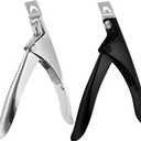 2-Pack Professional Acrylic Nail Clippers Durable Stainless Steel, Titanium-Coated for Manicure & Pedicure, Versatile for All Nail Types, Ideal Gift for Nail Art Enthusiasts (Black & Silver)