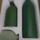 Dandat Ceramic Vase Set of 4, Modern Decorative Ceramic Vases Rustic Pottery Centerpiece Table Decor for Farmhouse Bouquet Pampas Grass Dried Fresh Flowers, Living Room, Kitchen, Bedroom(Green)