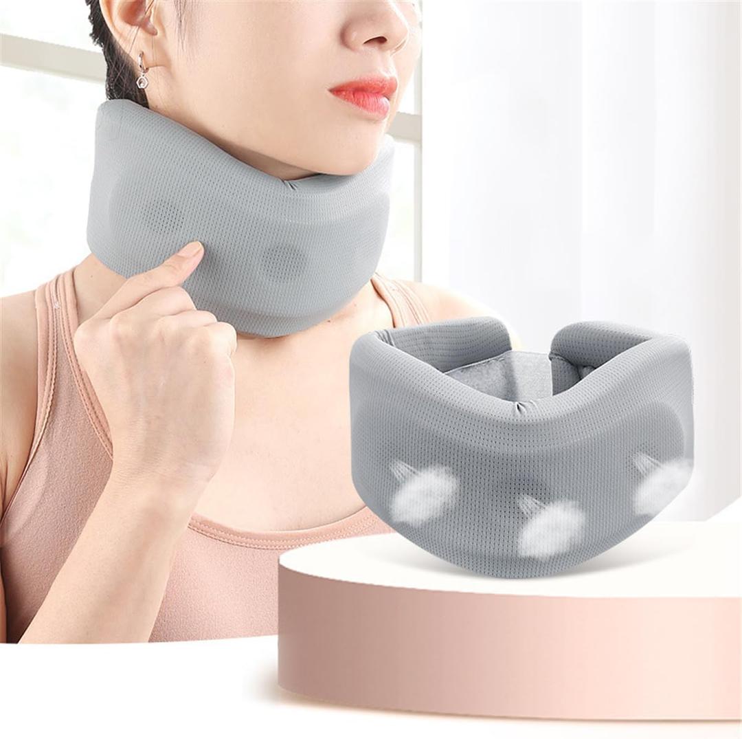 Neck Brace for Neck Pain and Support - Soft Foam Neck Brace Cervical Collar for Sleeping Breathable Neck Support Brace Wraps Keep Vertebrae Stable and Aligned for Women & Men, 1 Pcs, Gray