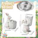 2 Pcs Easter Bunny Candle Holders Decorations Rustic Resin Easter Bunny Candlestick Holders centerpieces Decor for Fireplace Mantle Dining Table Holiday Office Home Gifts