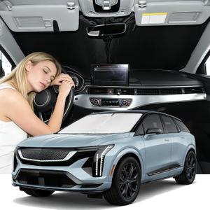 Windshield Sunshade for Cadillac Optiq 2025-2026 Sun Shade Car Windshield Accessories Upgrade 4 Layers Blocks UV Rays Custom Fit Optiq 240T Car Window Shades Front Windshield Keep Cool Foldable