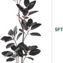 Artificial Rubber Tree 5FT Tall Faux Plants Indoor Artificial Trees Potted - Fake Tree with White Planter Large Floor Plant for Home Office Room Outdoor Decor