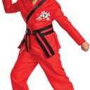 Disguise Boys Cobra Kai Eagle Fang Kids Costume, Official Cobra Kai Cosutme Gi With Belt and Pants (L (10-12))