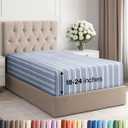 Extra Deep Twin XL Fitted Sheet - Hotel Luxury Single Fitted Sheet Only - Easily Fits 18 inch to 24 inch Mattress - Ultra Soft, Wrinkle Free w/Extra Deep Pockets - Breathable & Comfy - Blue Stripes