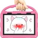 Tablet Case for Kids(2024/2022/2020 Release,12th/10th Generation), Incompatible with iPad Samsung, Shock Proof Friendly, 360 Rotating Grip Stand, Portable Handle Kid-Proof Case (Light Pink)