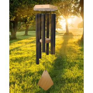 Wind Chimes Outdoor Deep Tone, 30 Inches Wind Chimes Outdoor, Memorial Wind Chimes with Hook as Gifts for Mother's Day/Housewarming/Christmas, Patio, Garden, Yard, Home Dcor. Black