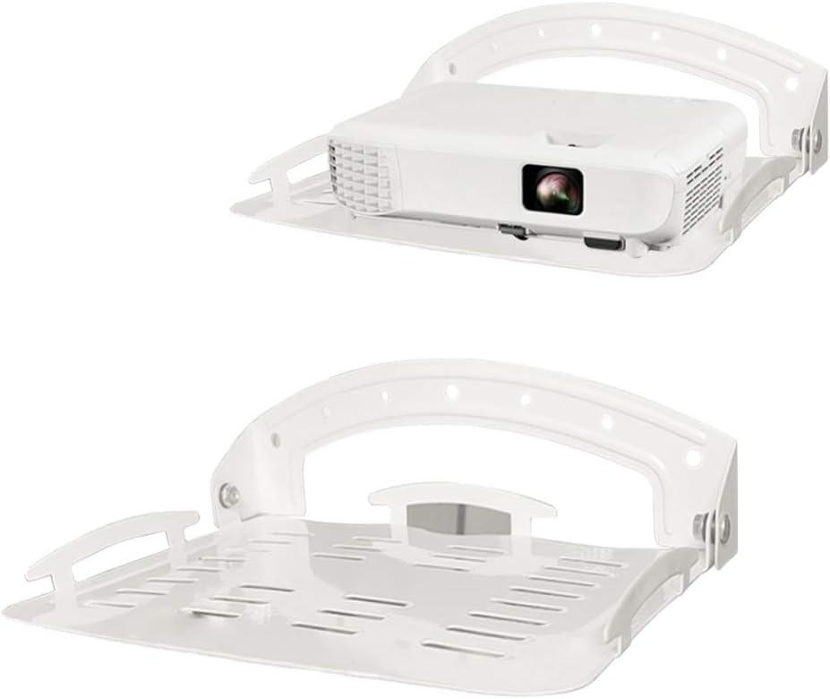 Floating Shelf for Projector Wall Mount, No Drilling Small Wall Mount Projector Stand, 90-Degree Foldable, Loading Capacity 8.8lbs, Wall Mount Shelf for Projector, Router, DVD Player, Gaming Consoles, White