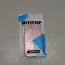 NITITOP Compatible with iPhone 15 Case Glitter Sparkly Sequin Design for Girls Women Luxury Bling Crystal Diamond Frame Full Camera Protection Shockproof Protective Phone Cover - Pink