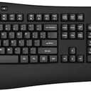 Wireless Keyboard and Mouse Combo, Full Size Ergonomic Keyboard with Palm Rest, Comfortable Natural Typing, 2.4G Lag-Free, Sleep Mode, 3 Level DPI Computer Mouse Keyboard for Laptop, Windows-Grey